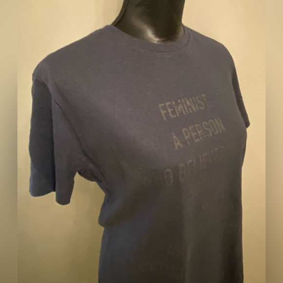 New Christian Dior Designer Navy Blue T-shirt Top Medium - Picture 2 of 5